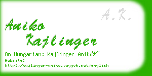 aniko kajlinger business card